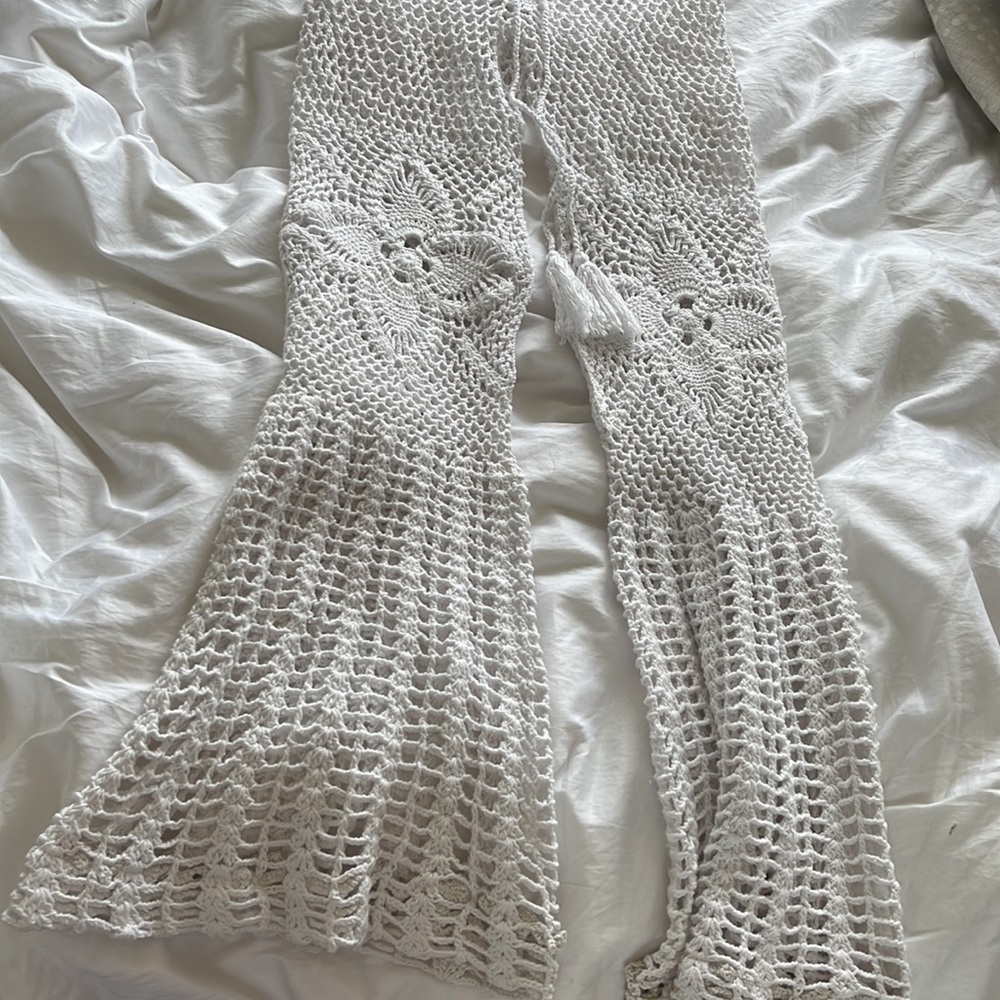Andi Bagus - Crochet White Pants - Wide Leg - Picture 6 of 8